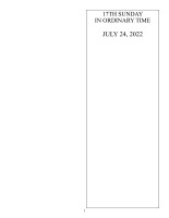 17th Sunday in Ordinary Time 2022